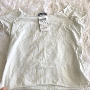 New Brandy Melville light green stripped shirt